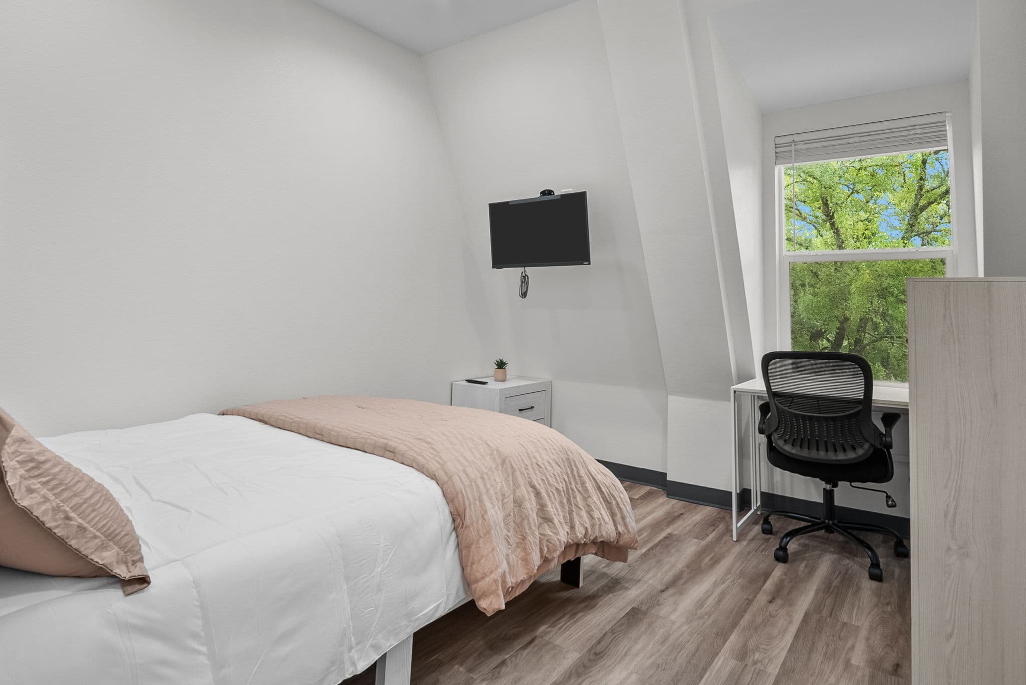 Private bedroom with a study desk