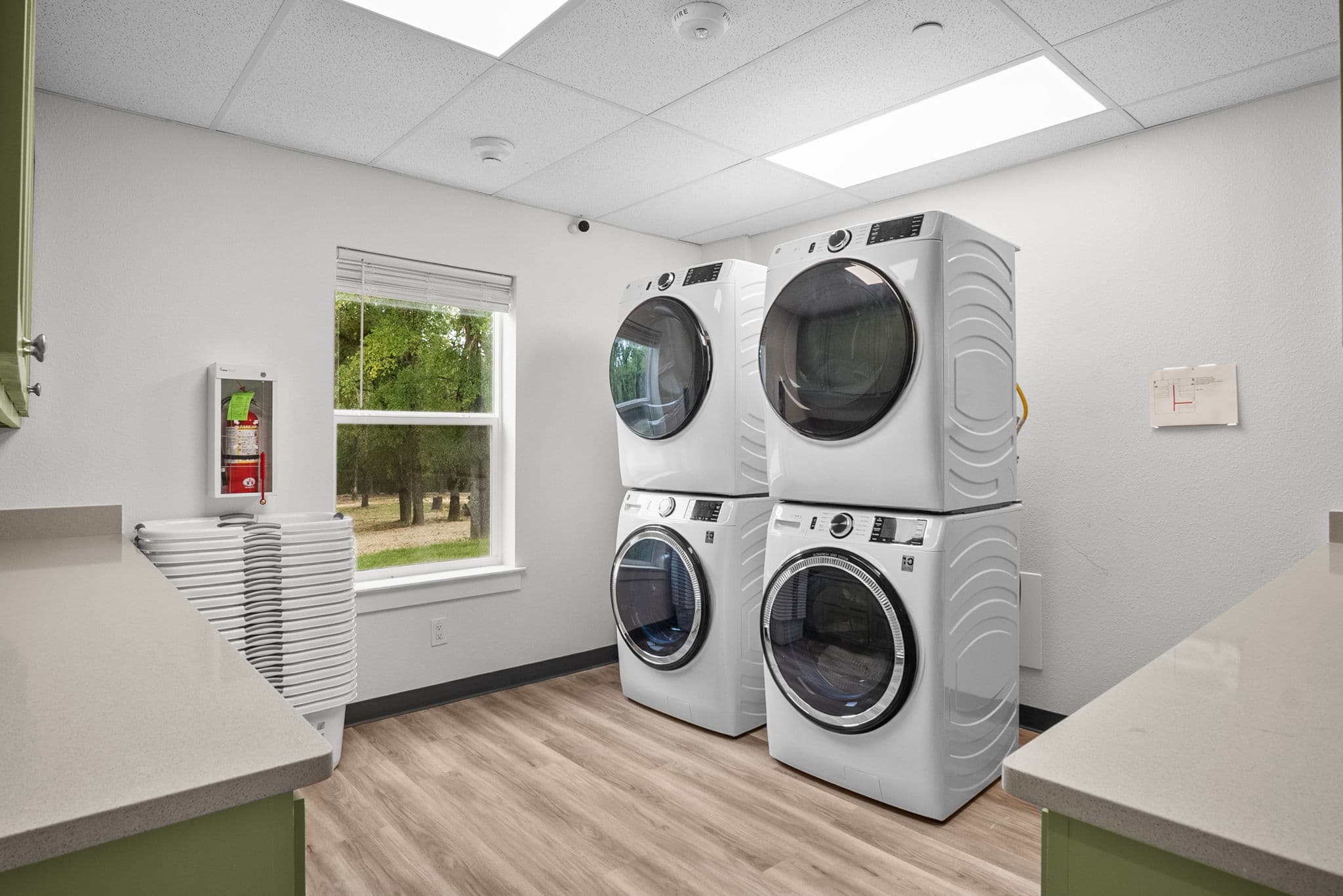 On-site laundry room for clients